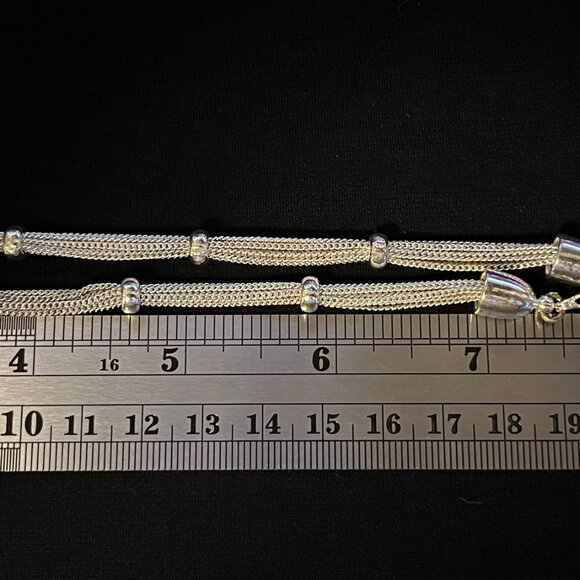 Vintage Anne Klein Silver‑Tone Multi‑Strand Necklace - Picture 5 of 6